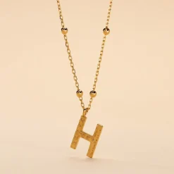 Collier Plaqué Or Jaune Lettra
