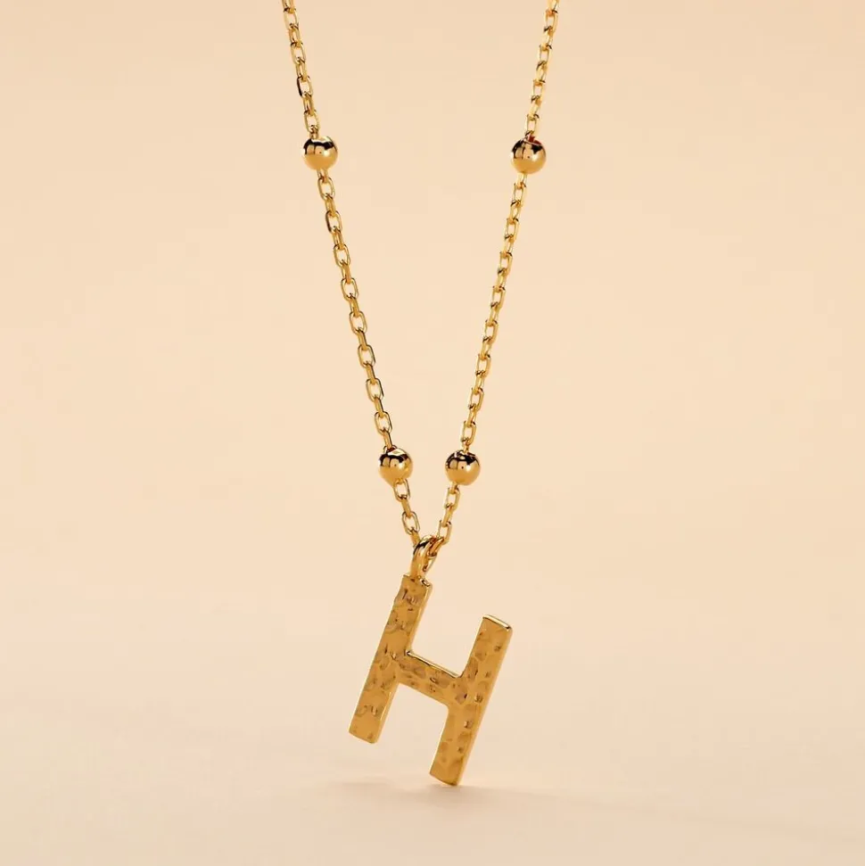 Collier Plaqué Or Jaune Lettra
