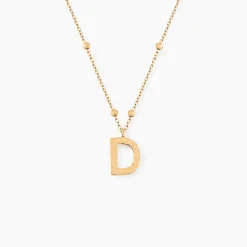 Collier Plaqué Or Jaune Lettra