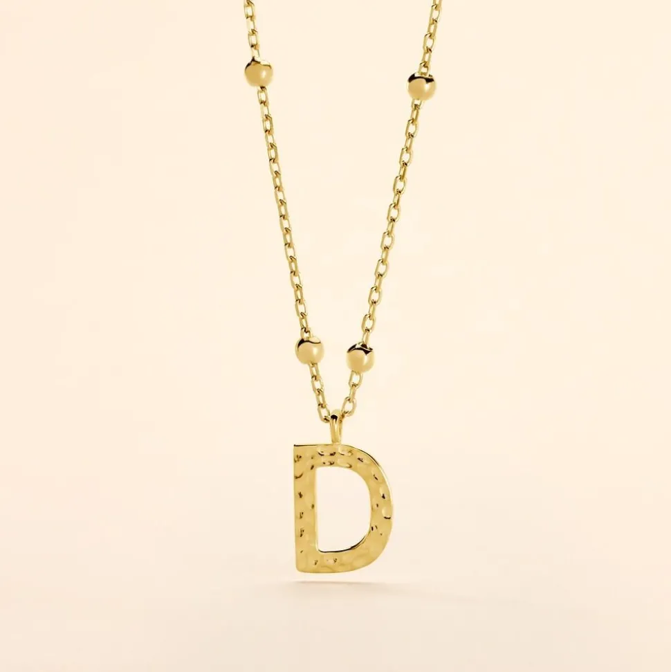 Collier Plaqué Or Jaune Lettra
