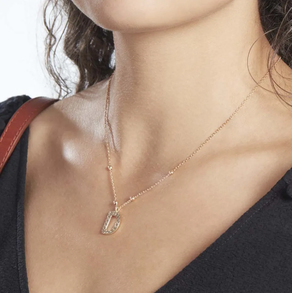 Collier Plaqué Or Jaune Lettra