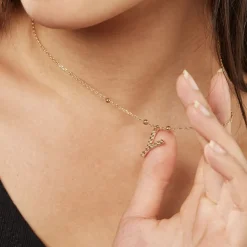 Collier Plaqué Or Jaune Lettra