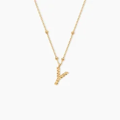 Collier Plaqué Or Jaune Lettra