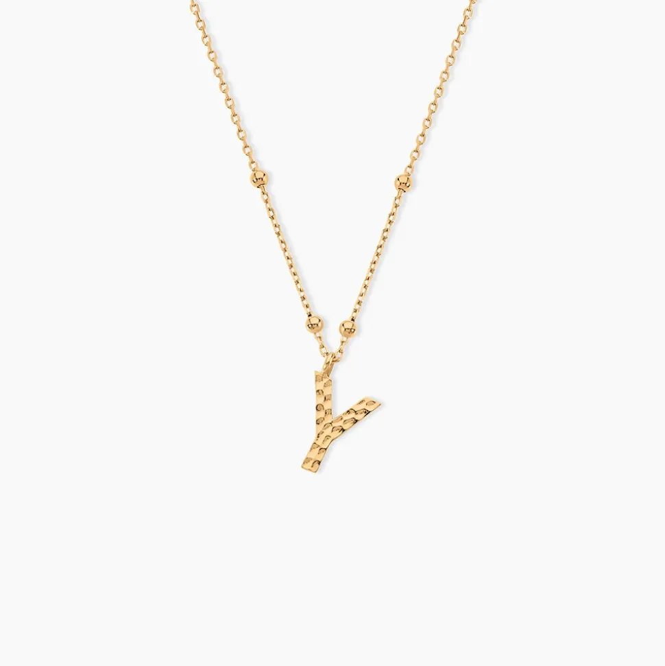 Collier Plaqué Or Jaune Lettra