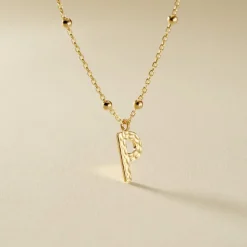 Collier Plaqué Or Jaune Lettra
