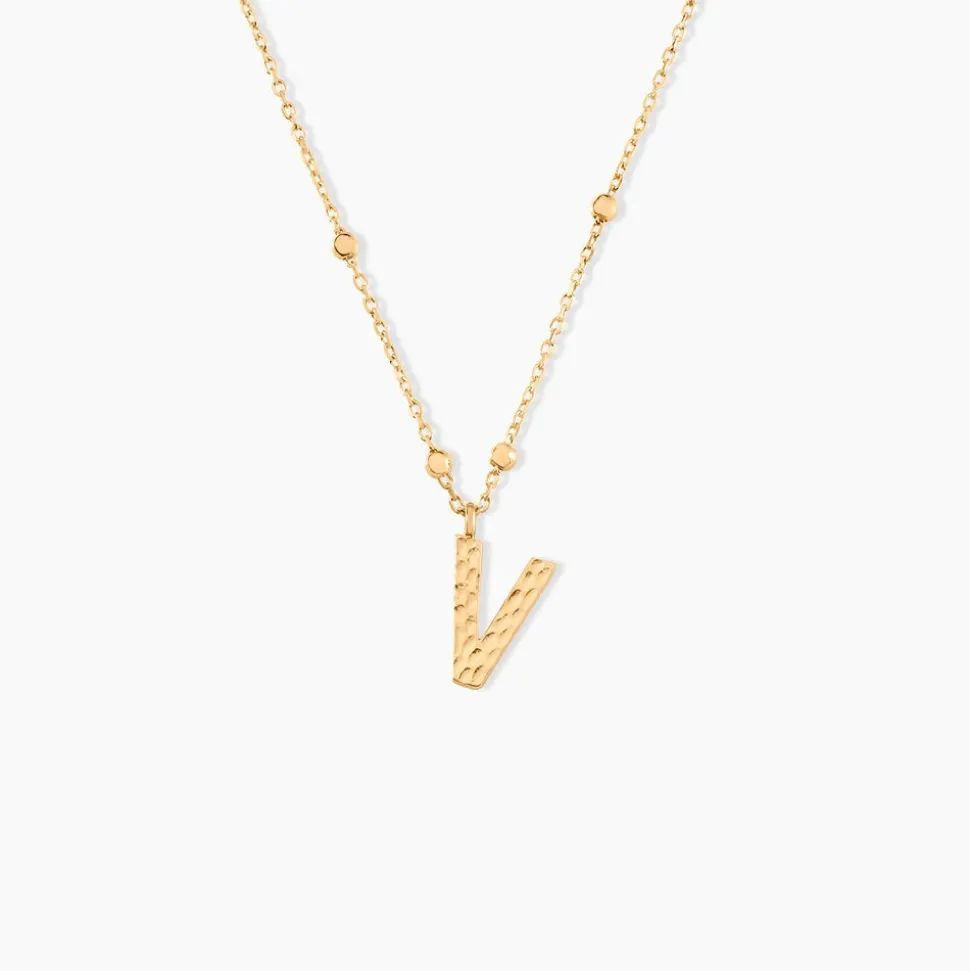 Collier Plaqué Or Jaune Lettra