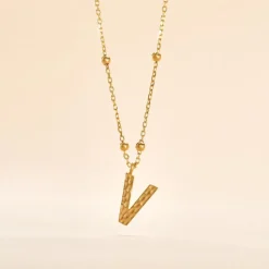 Collier Plaqué Or Jaune Lettra