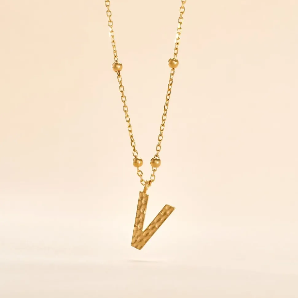 Collier Plaqué Or Jaune Lettra