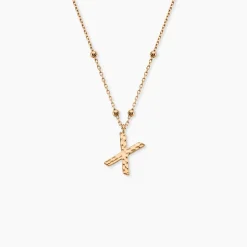 Collier Plaqué Or Jaune Lettra
