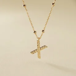 Collier Plaqué Or Jaune Lettra