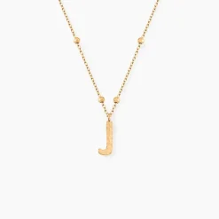 Collier Plaqué Or Jaune Lettra