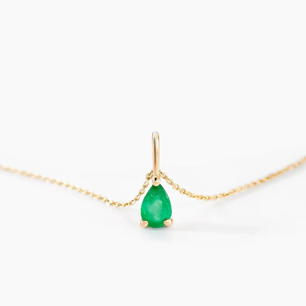 Marc Orian Colliers|Colliers Avec Pierres > Collier Pluie D'Eclat Or Jaune Emeraude