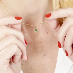 Marc Orian Colliers|Colliers Avec Pierres > Collier Pluie D'Eclat Or Jaune Emeraude