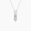Collier Poehei Argent Blanc Cristaux De Swarovski
