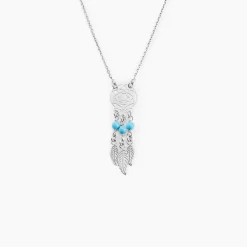 Collier Poehei Argent Blanc Cristaux De Swarovski