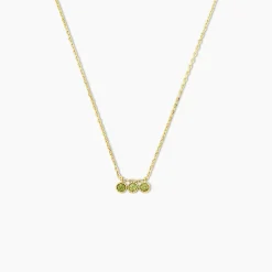 Collier Poem Argent Jaune Péridot