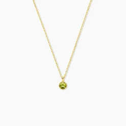 Collier Poem Argent Jaune Péridot