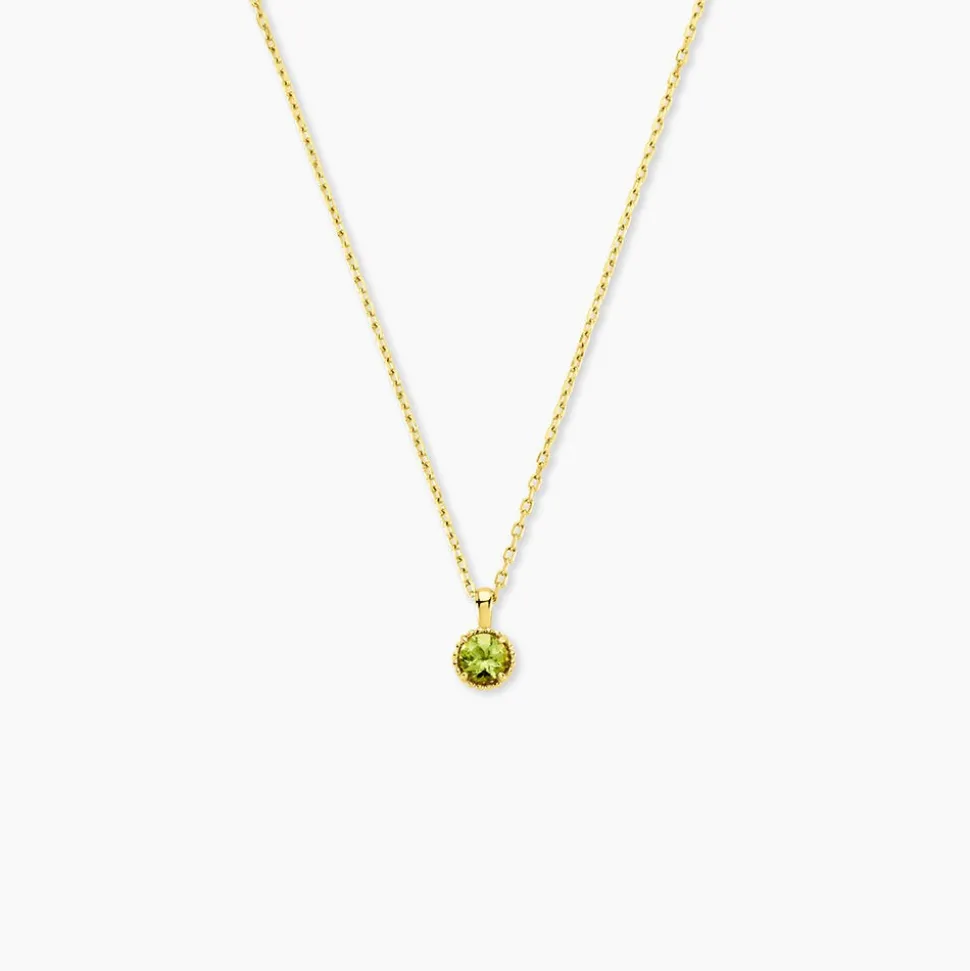 Collier Poem Argent Jaune Péridot