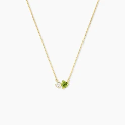 Marc Orian Colliers|Colliers Cœur > Collier Poem Argent Jaune Péridot Oxyde De Zirconium