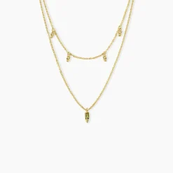 Collier Poem Argent Jaune Péridot