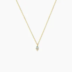 Collier Poem Argent Jaune Topaze Oxyde De Zirconium