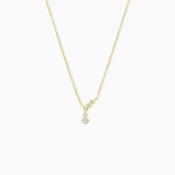 Collier Poem Argent Jaune Topaze Oxyde De Zirconium