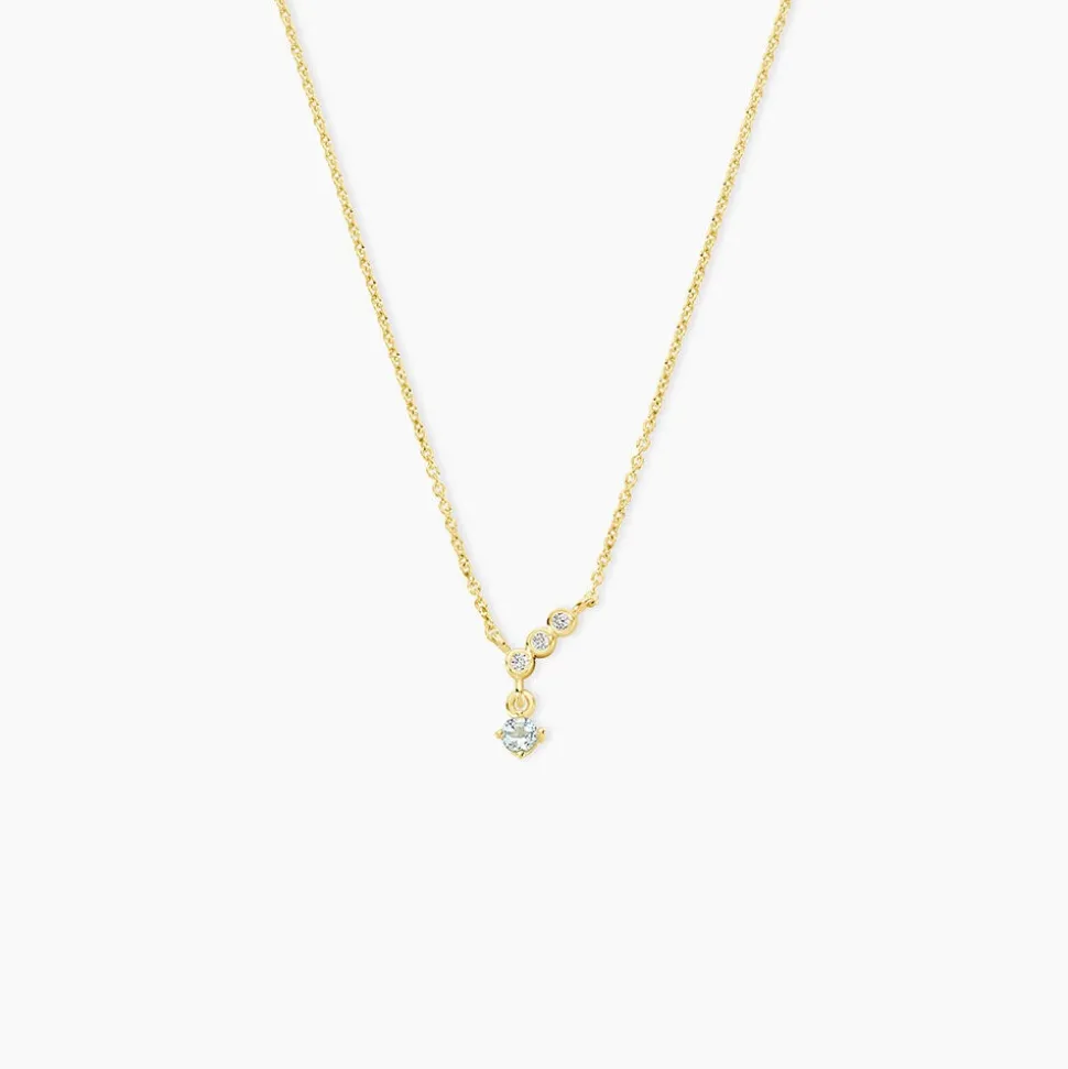 Collier Poem Argent Jaune Topaze Oxyde De Zirconium