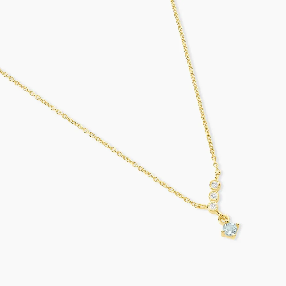 Collier Poem Argent Jaune Topaze Oxyde De Zirconium