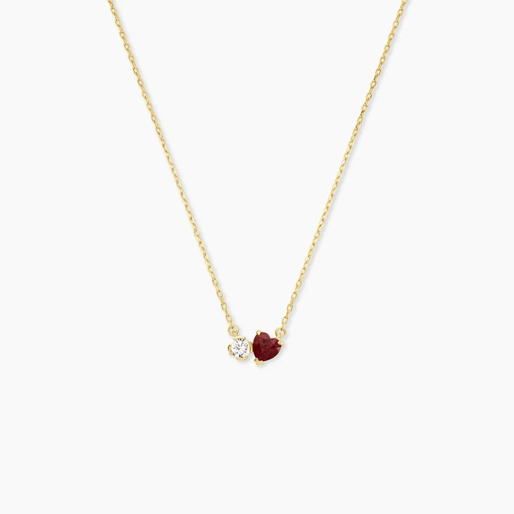 Marc Orian Colliers|Colliers Cœur > Collier Poem Argent Jaune Tourmaline Oxyde De Zirconium