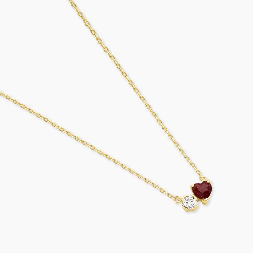 Marc Orian Colliers|Colliers Cœur > Collier Poem Argent Jaune Tourmaline Oxyde De Zirconium