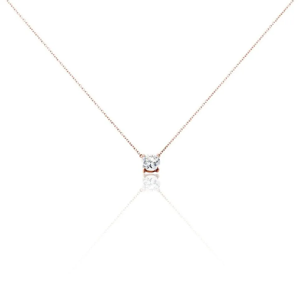 Collier Ponama Or Rose Oxyde De Zirconium