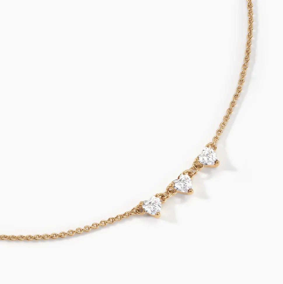 Collier Poésie Rosée Plaque Or Jaune Oxyde De Zirconium