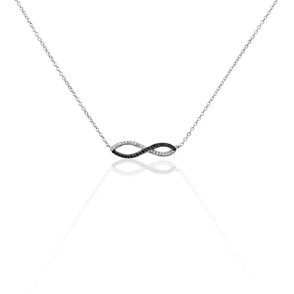 Collier Prudentia Argent Blanc Oxyde De Zirconium