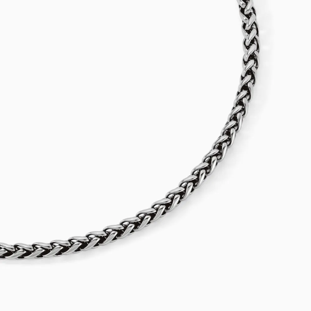 Marc Orian Colliers Fantaisie|Colliers > Collier Raph Maille Palmier Acier Gris