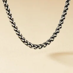 Marc Orian Colliers Fantaisie|Colliers > Collier Raph Maille Palmier Acier Gris