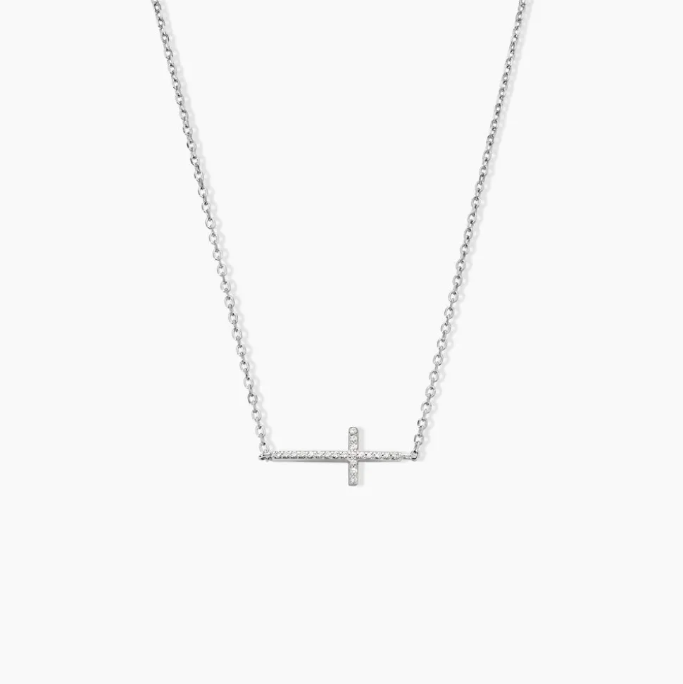Collier Rayan Argent Blanc Oxyde De Zirconium