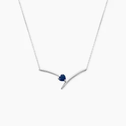 Collier Renaldine Or Blanc Saphir