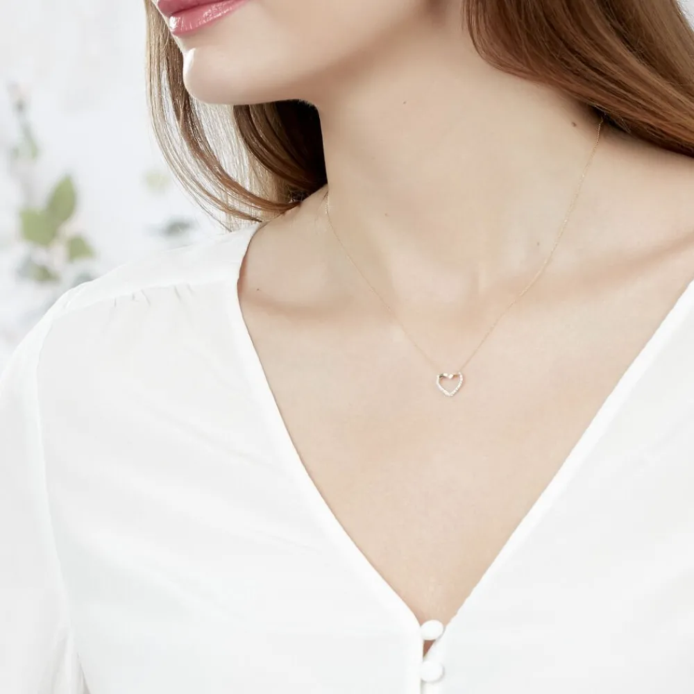 Marc Orian Colliers Diamant|Colliers Cœur > Collier Rhodia Or Jaune Diamant