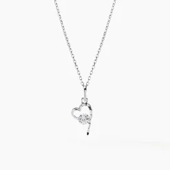 Marc Orian Colliers|Colliers Cœur > Collier Romance Or Blanc Oxyde De Zirconium