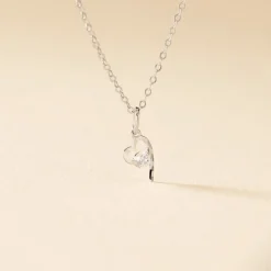 Marc Orian Colliers|Colliers Cœur > Collier Romance Or Blanc Oxyde De Zirconium