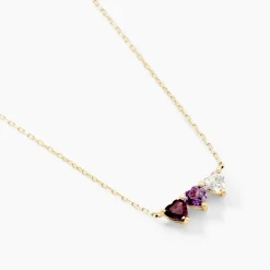 Marc Orian Colliers|Colliers Cœur > Collier Romayne Or Jaune Améthyste Rhodolite Oxyde De Zirconium