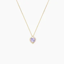 Marc Orian Colliers|Colliers Cœur > Collier Rosaline Or Jaune Amethyste Et Oxyde De Zirconium