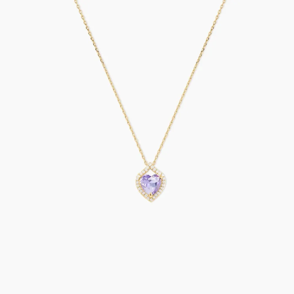 Marc Orian Colliers|Colliers Cœur > Collier Rosaline Or Jaune Amethyste Et Oxyde De Zirconium