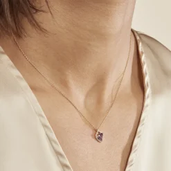 Marc Orian Colliers|Colliers Cœur > Collier Rosaline Or Jaune Amethyste Et Oxyde De Zirconium