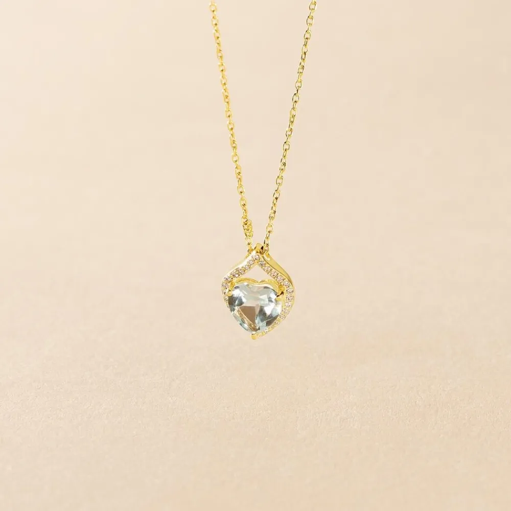 Marc Orian Colliers Cœur|Colliers > Collier Rosaline Or Jaune Topaze Et Oxyde De Zirconium