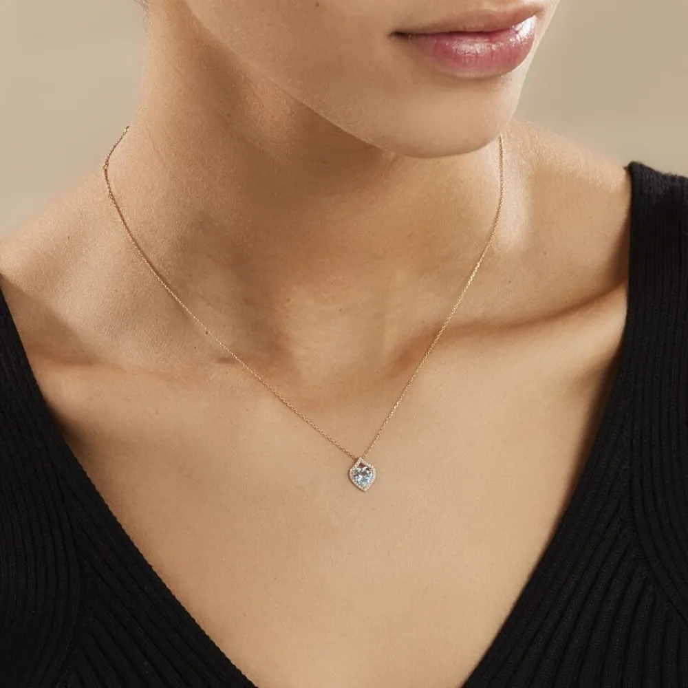 Marc Orian Colliers Cœur|Colliers > Collier Rosaline Or Jaune Topaze Et Oxyde De Zirconium