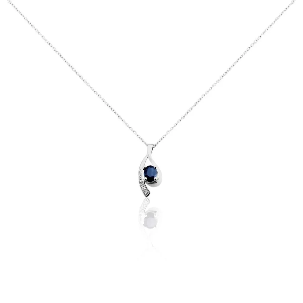 Marc Orian Cadeaux Mariage|Colliers > Collier Sagesse Or Blanc Saphir Et Diamant