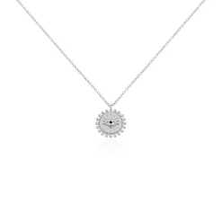 Collier Salvia Argent Blanc Opale