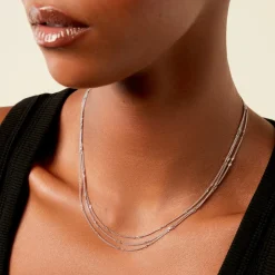 Marc Orian Colliers|Colliers Argent > Collier Santoline Argent Blanc