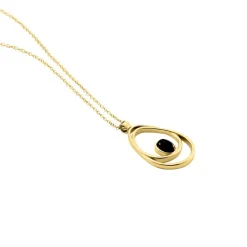 Marc Orian Colliers Fantaisie|Colliers > Collier Sautoir Acier Doré Ruben Agate